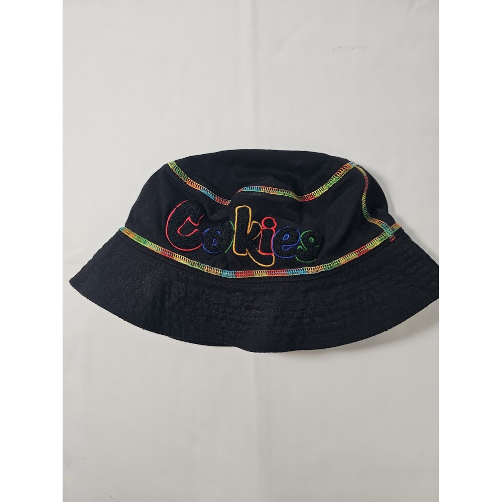 Cookies Black Bucket Hat Rainbow Stitching